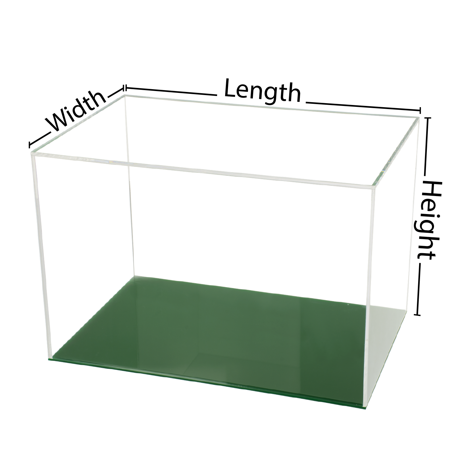Custom Size Acrylic Display Box with Green Base Buy Acrylic Displays